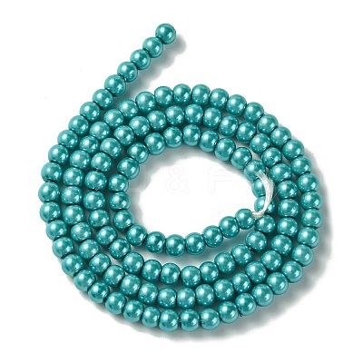 Eco-Friendly Dyed Glass Pearl Round Beads Strands HY-A002-4mm-RB073-1