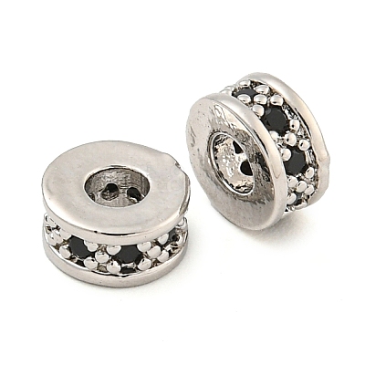 Rack Plating Brass Micro Pave Cubic Zirconia Spacer Beads KK-F089-39B-P03-1