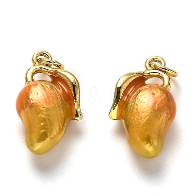 Brass Enamel Pendants KK-B028-15G-1