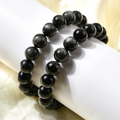Grade A Natural Eagle Eye Stone Round Beads Stretch Bracelets for Women BJEW-L712-B06-10mm-1