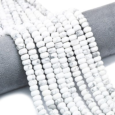 Natural Howlite Beads Strands G-P575-A32-8x5mm-1