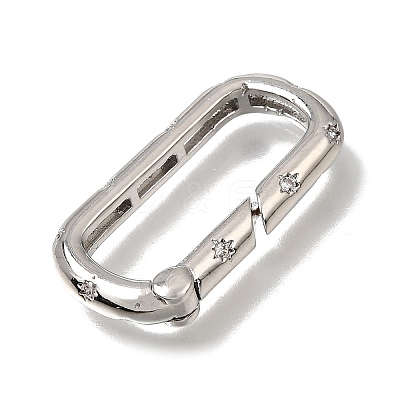 Brass Micro Pave Clear Cubic Zirconia Clasps KK-CBAEEA8-04P-1