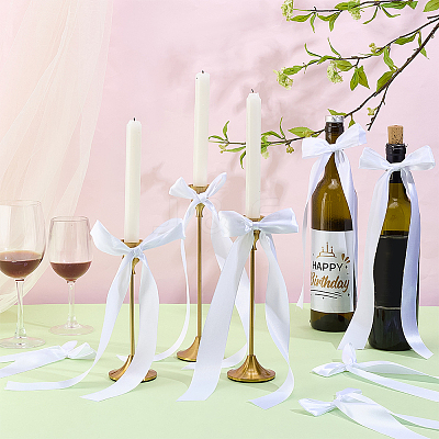 8Pcs Polyester Single Face Satin Ribbon Candle Holder Decoration HJEW-PH02150-1