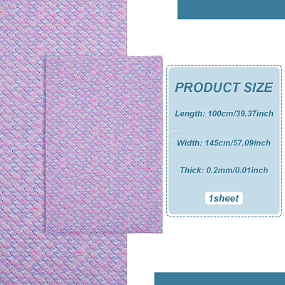 Polyester Mermaid Fish Scale Pattern Fabric DIY-WH0622-024C-1