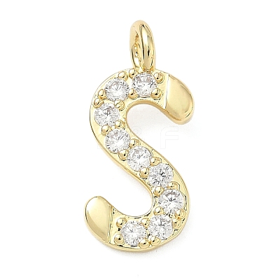 Brass Micro Pave Clear Cubic Zirconia Pendants KK-I476-01G-S-1