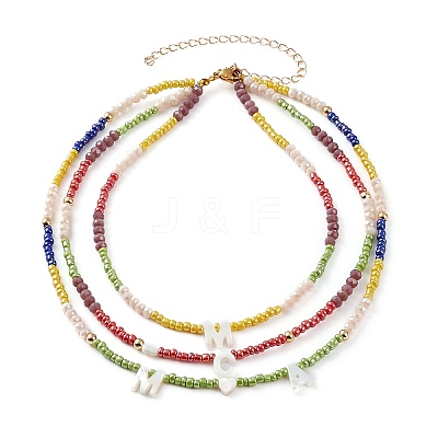 3 Layer Necklaces NJEW-JN03306-1