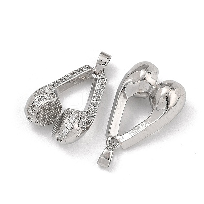 Brass Micro Pave Clear Cubic Zirconia Pendants CU-L277-12P-1