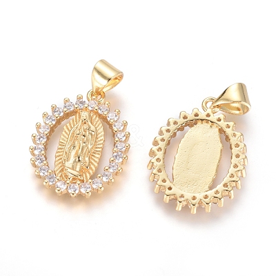 Brass Micro Pave Cubic Zirconia Pendants KK-I657-32G-B-1