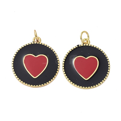Brass Enamel Pendants X-KK-C223-19G-01-1