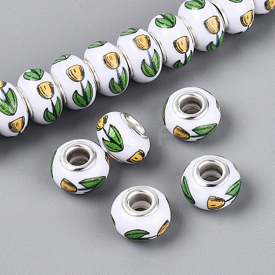 Opaque Resin European Beads RPDL-T004-01E-1