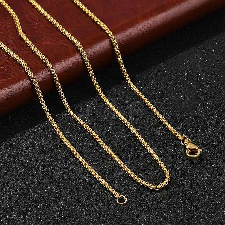 1.5mm Rack Plating Brass Box Chain Necklaces for Women Men MAK-L044-21G-1