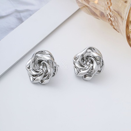 Hollow Rose Brass Stud Earrings YS7218-2-1