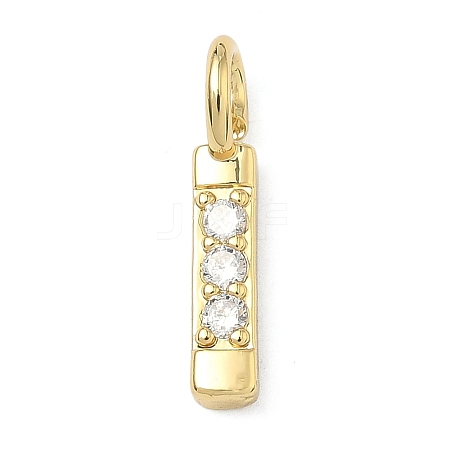 Brass Micro Pave Clear Cubic Zirconia Pendants KK-I476-01G-I-1