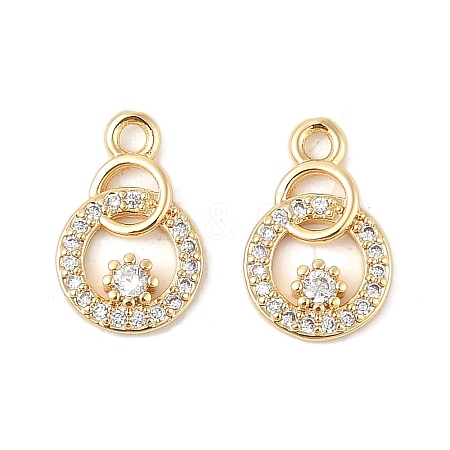 Brass Micro Pave Cubic Zirconia Pendants KK-R219-22G-1