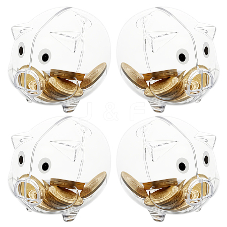 4Pcs Plastic Children's Money Banks AJEW-GO0005-16-1