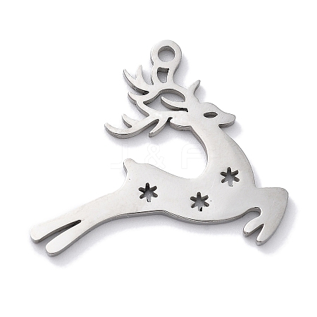 Christmas Theme Anti-Tarnish 304 Stainless Steel Pendants STAS-R003-04P-06-1