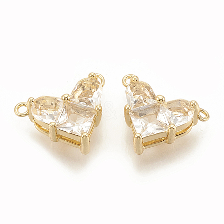 Brass Cubic Zirconia Charms X-KK-S340-12G-07-1