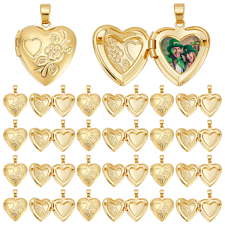 20Pcs Rack Plating Brass Locket Pendants KK-UN0005-91-1