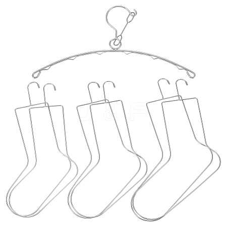 7Pcs 4 Styles Stainless Steel Sock Stretchers AJEW-UN0003-38B-1