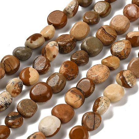 Natural Picture Jasper Beads Strands G-P497-01E-59-1