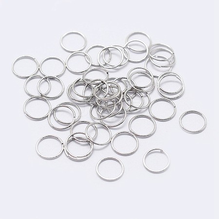 Rhodium Plated 925 Sterling Silver Saw Cut Open Jump Rings STER-F036-02P-0.5x3mm-1