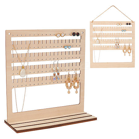 Assembled Wooden Wall Mounted Earring Display Racks EDIS-WH0040-01-1