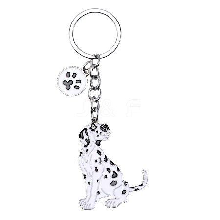 WEWAYSMILE Dog Keychain Car Keychain Pet Pendant Key-Ring Lovely Dog Key-ring Portable Metal Keychain Gift for Pet Lover Birthday Puppy Theme Party Supplies (Dalmatians) JX807A-1