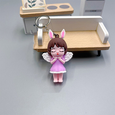 Rabbit Angel PVC Bag Keychain PW-WG1A29D-06-1