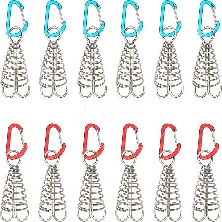 SUPERFINDINGS 12Pcs 2 Colors Aluminium Alloy Tent Rope Tensioners FIND-FH0001-99-1