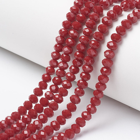 Opaque Solid Color Glass Beads Strands EGLA-A034-P4mm-D02-1