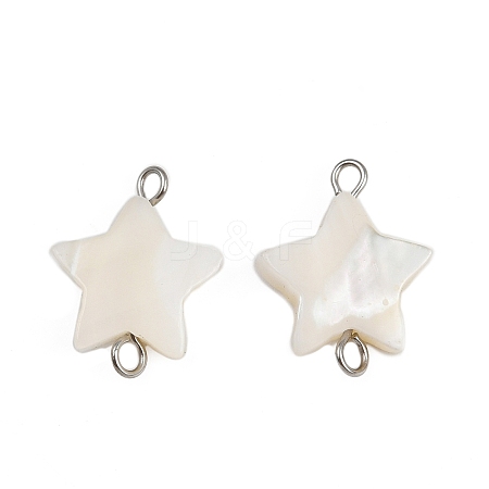 Natural Shell Star Connector Charms X1-STAS-D378-26P-1