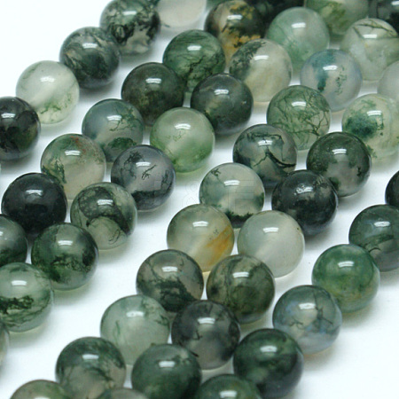 Natural Moss Agate Beads Strands X-G-I199-06-6mm-1