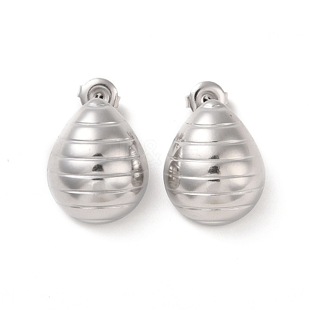 Non-Tarnish Teardrop 304 Stainless Steel Stud Earrings for Women EJEW-L272-023P-1