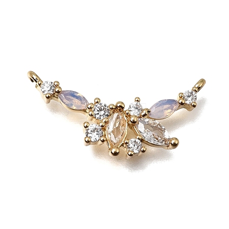 Brass Pave Clear Cubic Zirconia Pendants KK-K427-05A-G-1