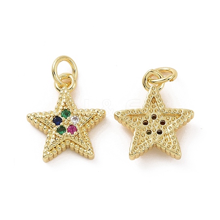 Brass Micro Pave Cubic Zirconia Charms KK-E068-VF169-1