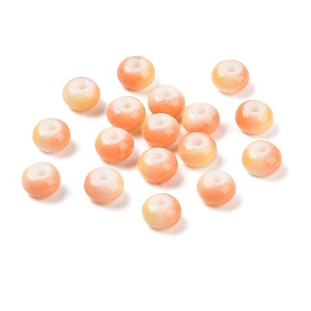 Opaque Spray Painted Glass Beads GLAA-G118-01D-1