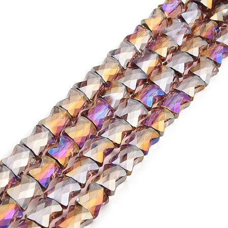 AB Color Plated Transparent Glass Beads Strands EGLA-P051-06A-A14-1