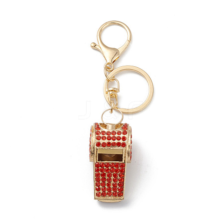 Shining Zinc Alloy Rhinestone Whistle Pendant Keychain LS-KEYC-O014-01G-02-1