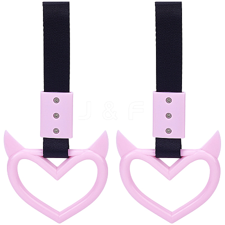 2Pcs ABS Plastic Devil Heart Rear Bumper Warning Handle Ring HJEW-SP0001-51A-1