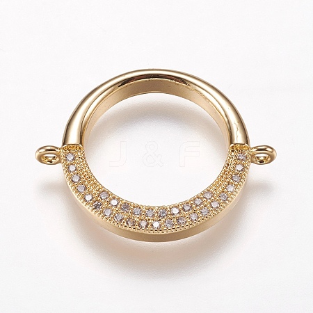 Brass Micro Pave Cubic Zirconia Links ZIRC-G139-37G-1