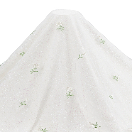 Polyester Flower Pattern Mesh Fabric SENE-WH0003-45B-1