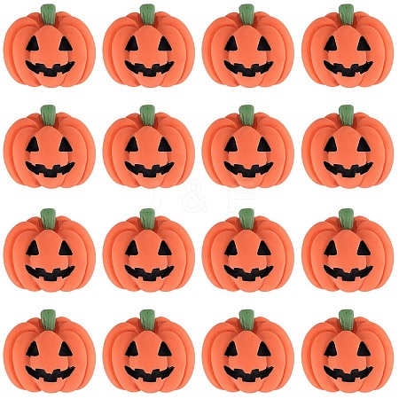 50Pcs Pumpkin Opaque Resin Cabochons RESI-SC0003-34-1