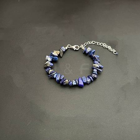 Natural Lapis Lazuli Chip Beaded Bracelets for Women IW6789-20-1