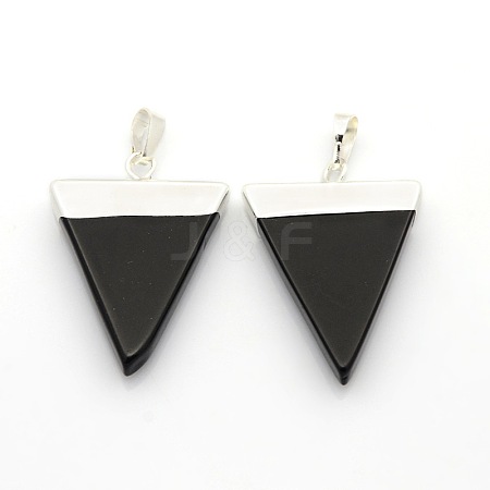 Gemstone Triangle Pendants G-P053-P15C-1