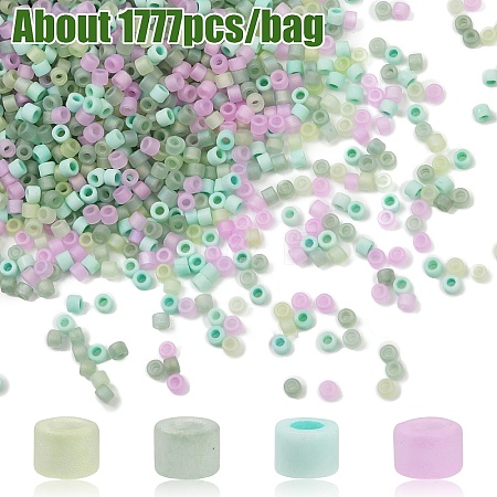 20G 4 Colors Cylinder Seed Beads SEED-YW0003-05D-1