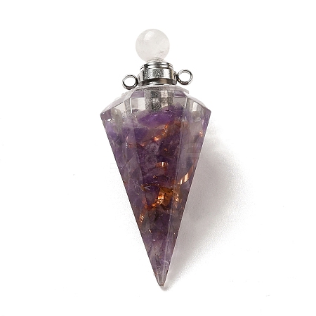 Natural Amethyst Perfume Bottle Pendants G-H285-01P-01-1