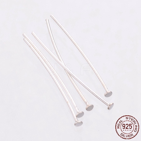 925 Sterling Silver Flat Head Pins LS-STER-K017-15mm-S-03-1