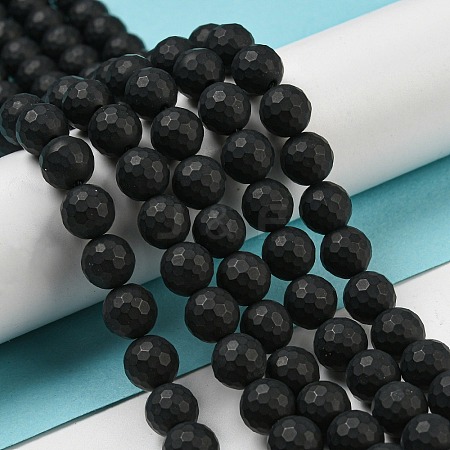 Natural Black Agate Beads Strands X-G-D710-8mm-06-1
