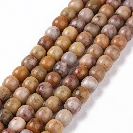 Natural Marble and Sesame Jasper/Kiwi Jasper Beads Strands G-G990-C04-1