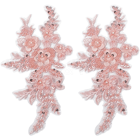 Flower Gauze & Sequin Embroidery Ornament Accessories DIY-WH20081-002B-1
